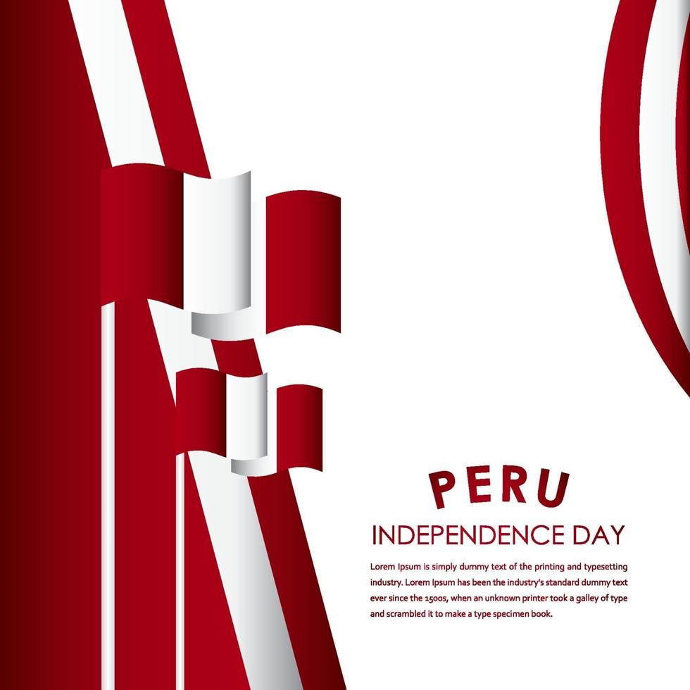 illustrazione felice di progettazione del modello di vettore delle celebrazioni del giorno dell'indipendenza del Perù