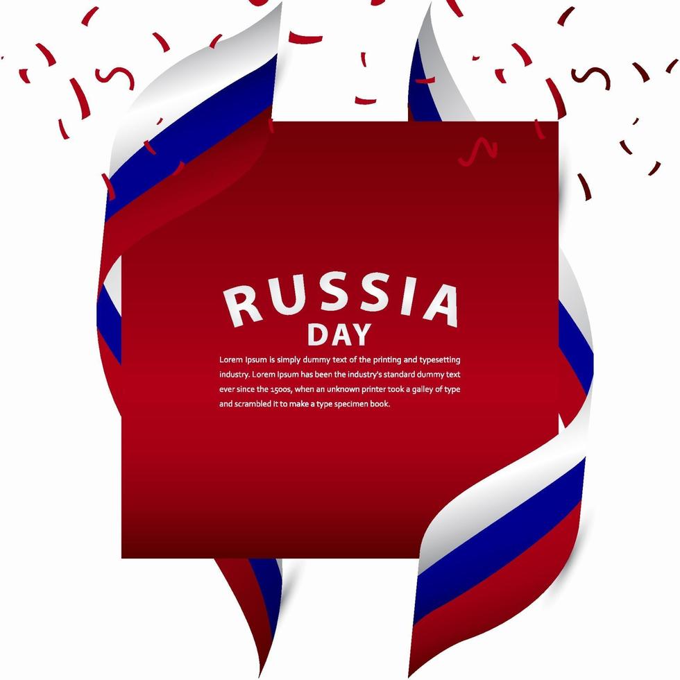 felice illustrazione di progettazione del modello di vettore di celebrazione del giorno dell'indipendenza della russia