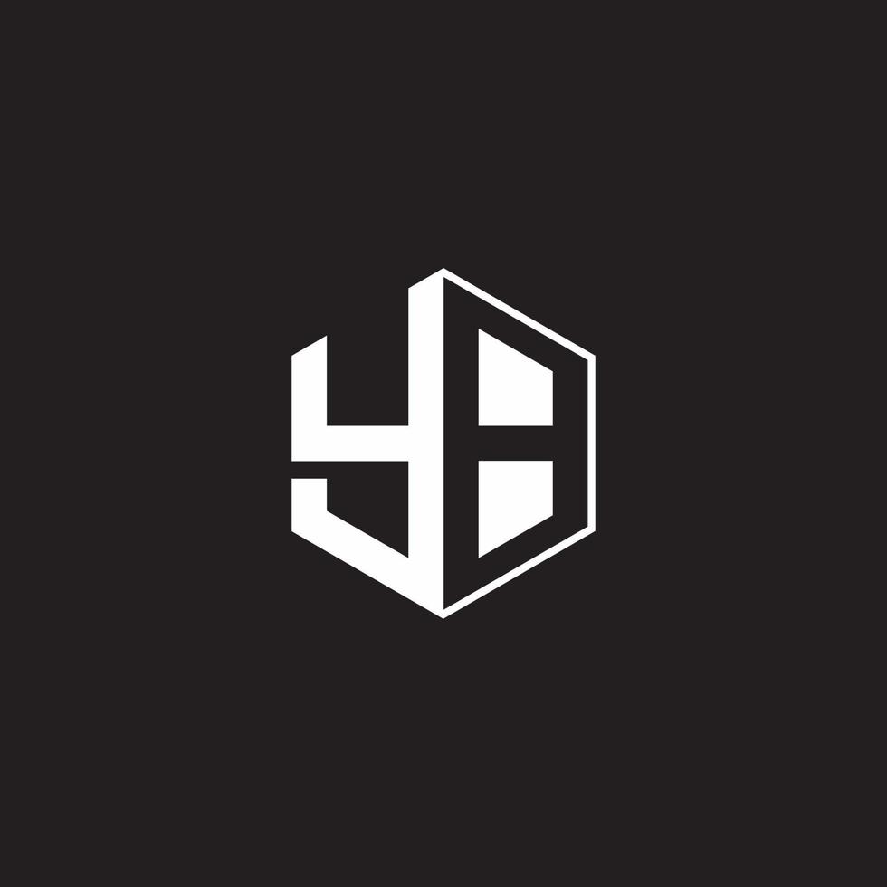 yb logo monogramma esagono con nero sfondo negativo spazio stile vettore