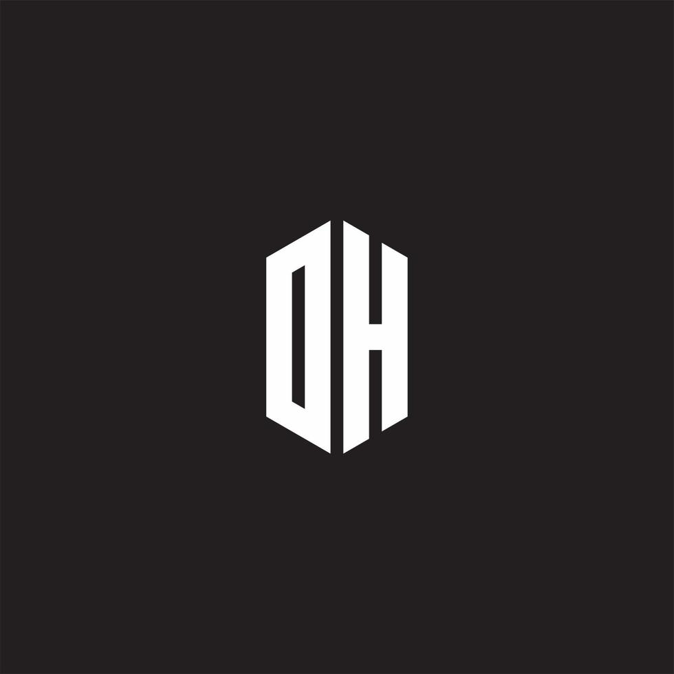 dh logo monogramma con esagono forma stile design modello vettore