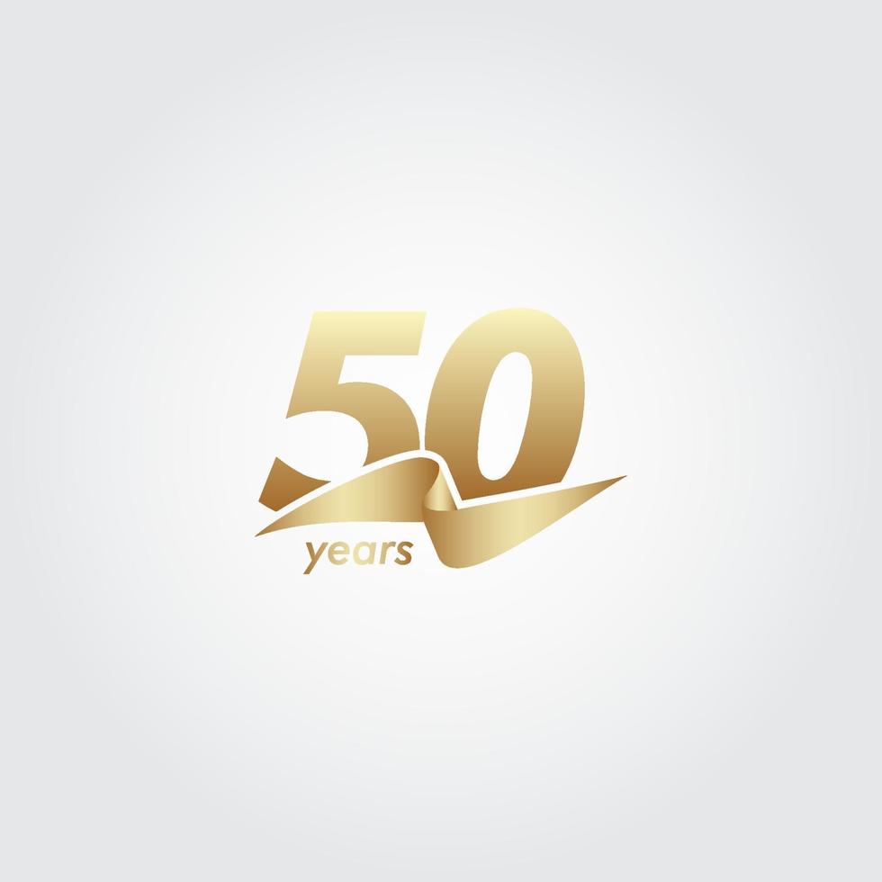 Illustrazione di progettazione del modello di vettore del nastro dell'oro di celebrazione di anniversario di 50 anni