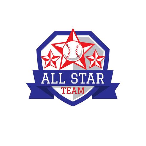 logo di baseball all star vettore