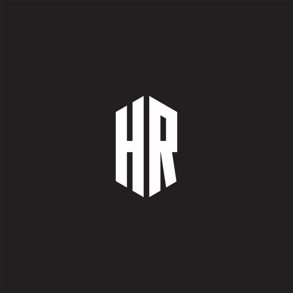 hr logo monogramma con esagono forma stile design modello vettore