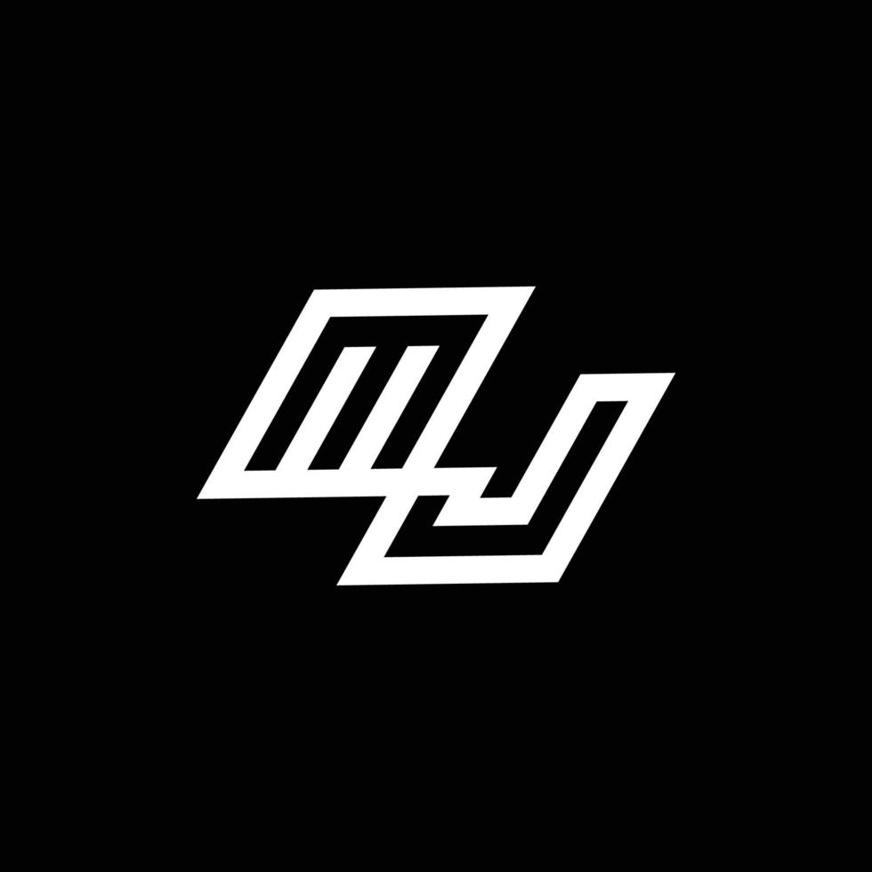 mj logo monogramma con su per giù stile negativo spazio design modello vettore