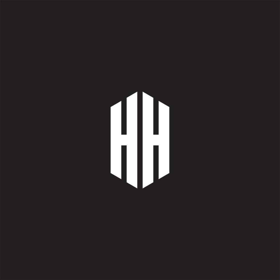 hh logo monogramma con esagono forma stile design modello vettore