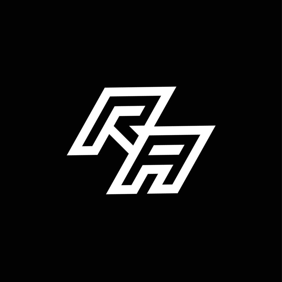 RA logo monogramma con su per giù stile negativo spazio design modello vettore