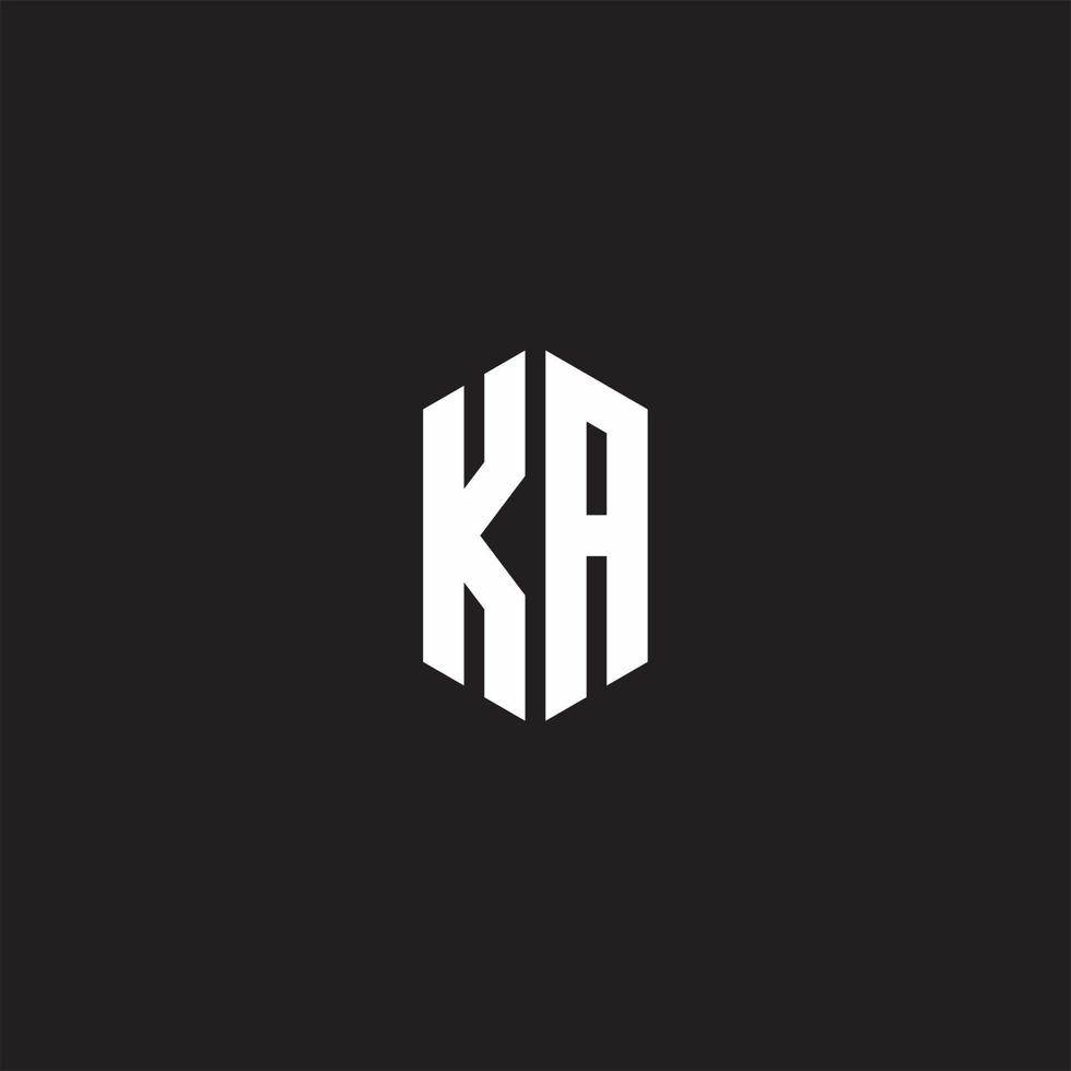 ka logo monogramma con esagono forma stile design modello vettore