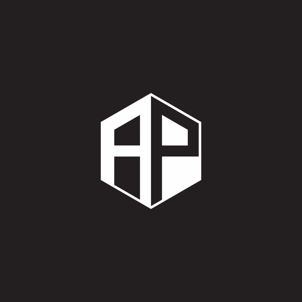 ap logo monogramma esagono con nero sfondo negativo spazio stile vettore