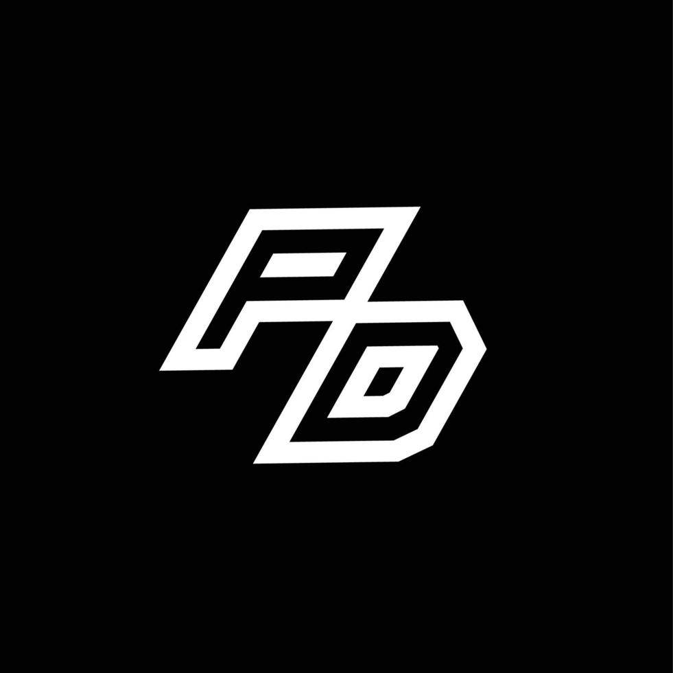 pd logo monogramma con su per giù stile negativo spazio design modello vettore