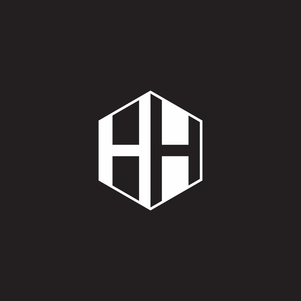 hh logo monogramma esagono con nero sfondo negativo spazio vettore