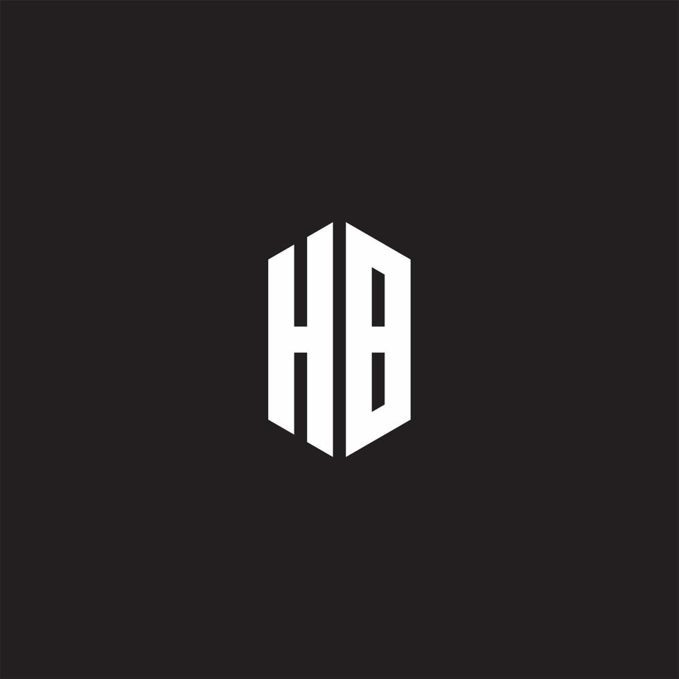 hb logo monogramma con esagono forma stile design modello vettore