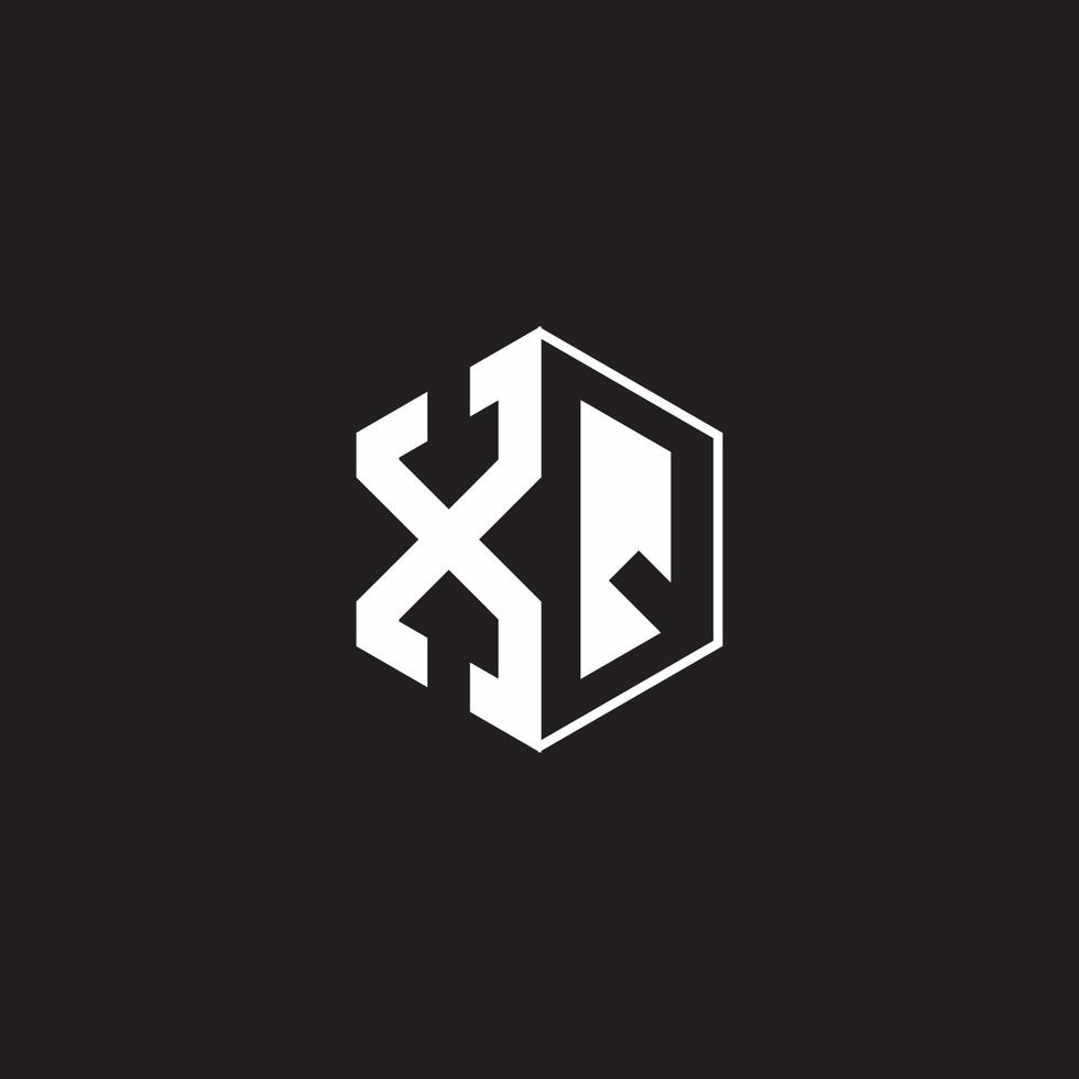 xq logo monogramma esagono con nero sfondo negativo spazio stile vettore