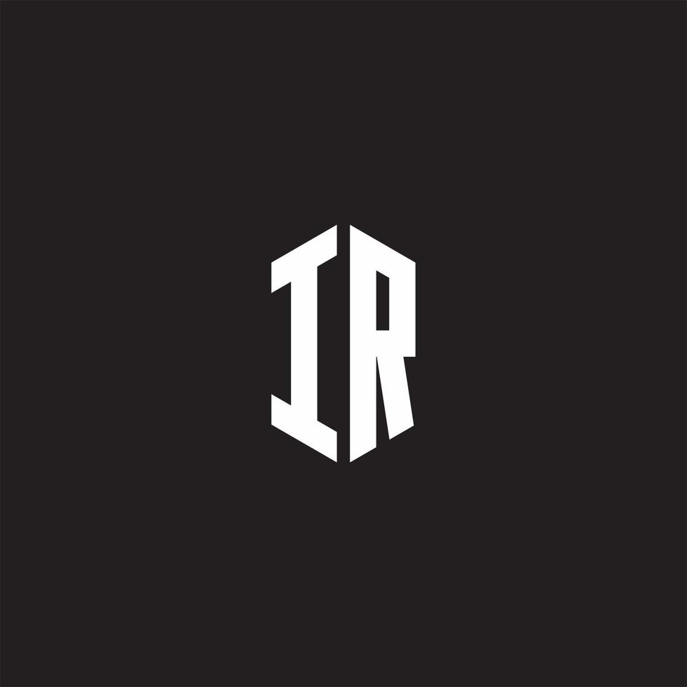 ir logo monogramma con esagono forma stile design modello vettore