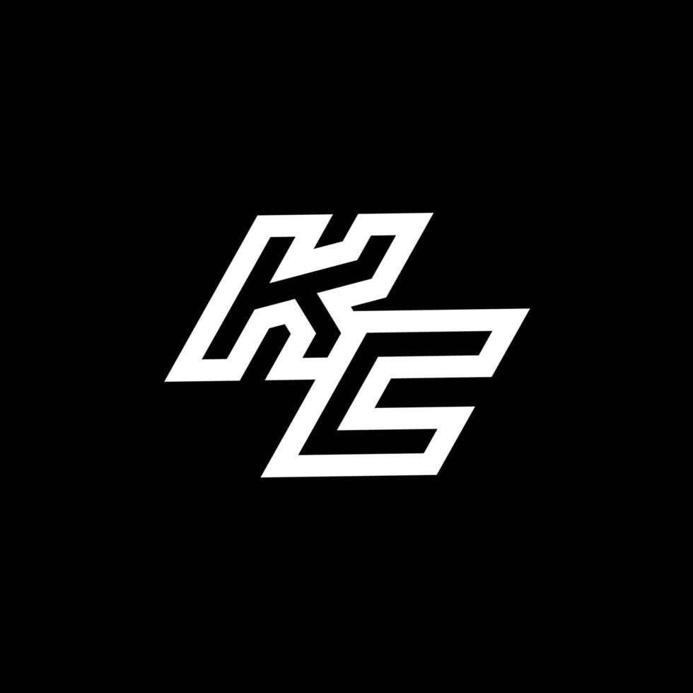 kc logo monogramma con su per giù stile negativo spazio design modello vettore