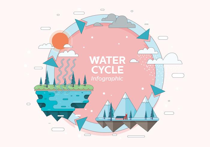 vettore del ciclo 2 di infographic del ciclo dell'acqua