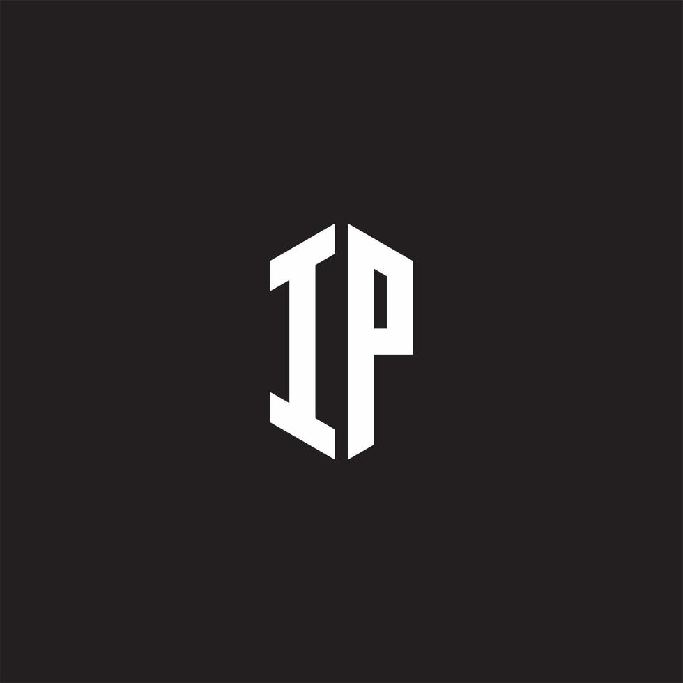 ip logo monogramma con esagono forma stile design modello vettore