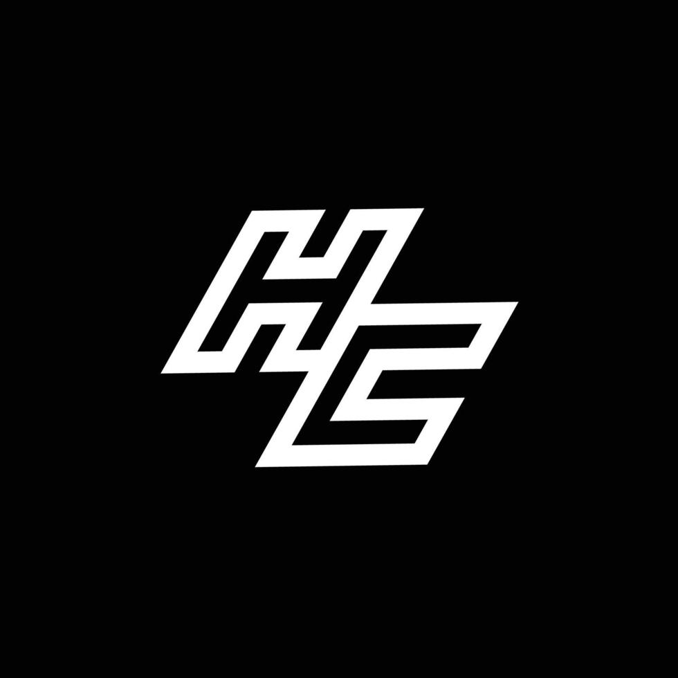 hc logo monogramma con su per giù stile negativo spazio design modello vettore