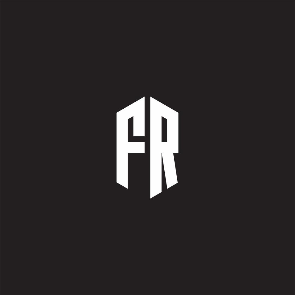 fr logo monogramma con esagono forma stile design modello vettore