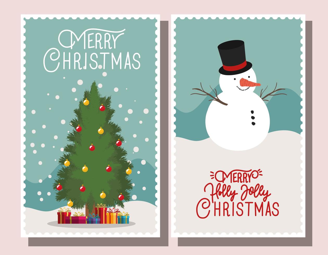 buon natale card set vettore