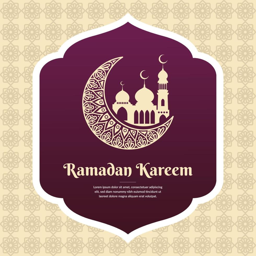 modello di sfondo saluto di ramadan kareem vettore