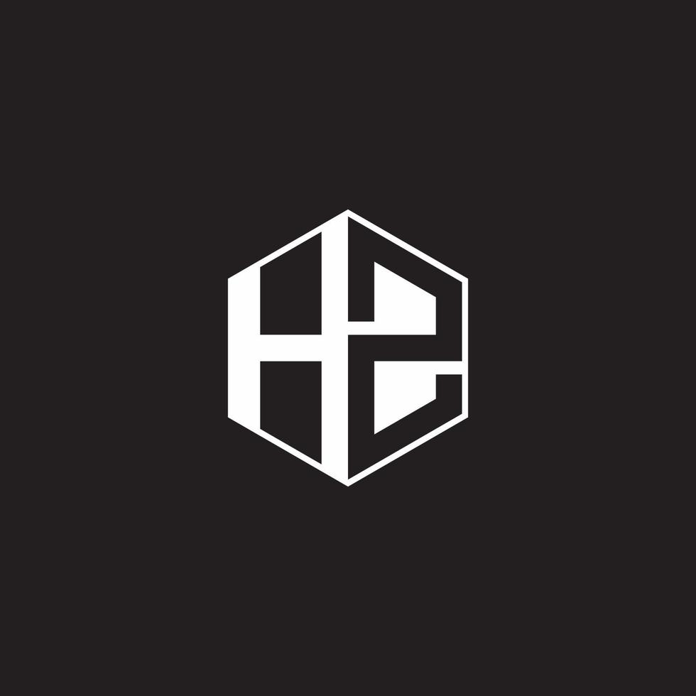 hz logo monogramma esagono con nero sfondo negativo spazio stile vettore