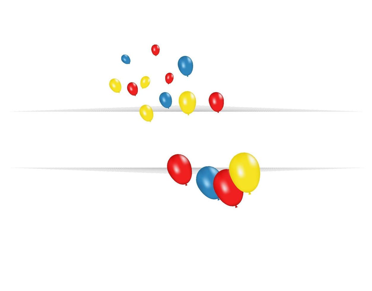 aerostati di aria isolati. composizione in colori di palloncini realistici vettoriali isolati su sfondo bianco. palloncini isolati. illustrazione vettoriale festivo