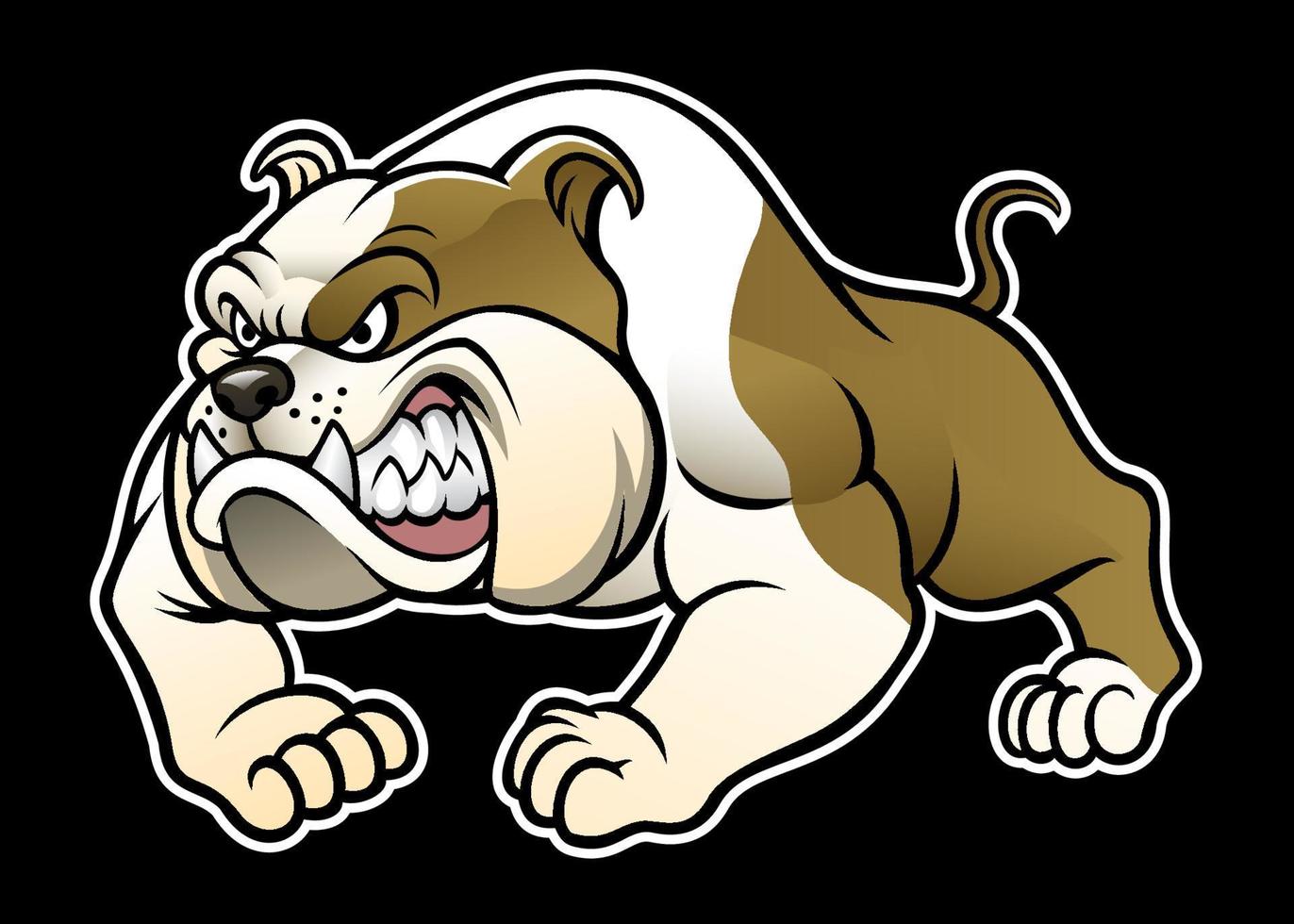 arrabbiato bulldog personaggio cartone animato portafortuna vettore