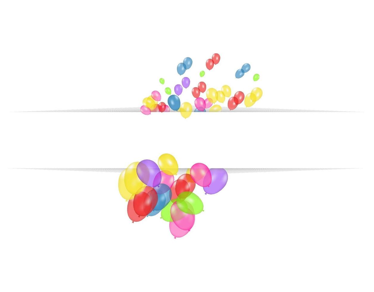 composizione in colori di palloncini realistici vettoriali isolati su sfondo bianco. palloncini isolati. per biglietti di auguri di compleanno o altri disegni