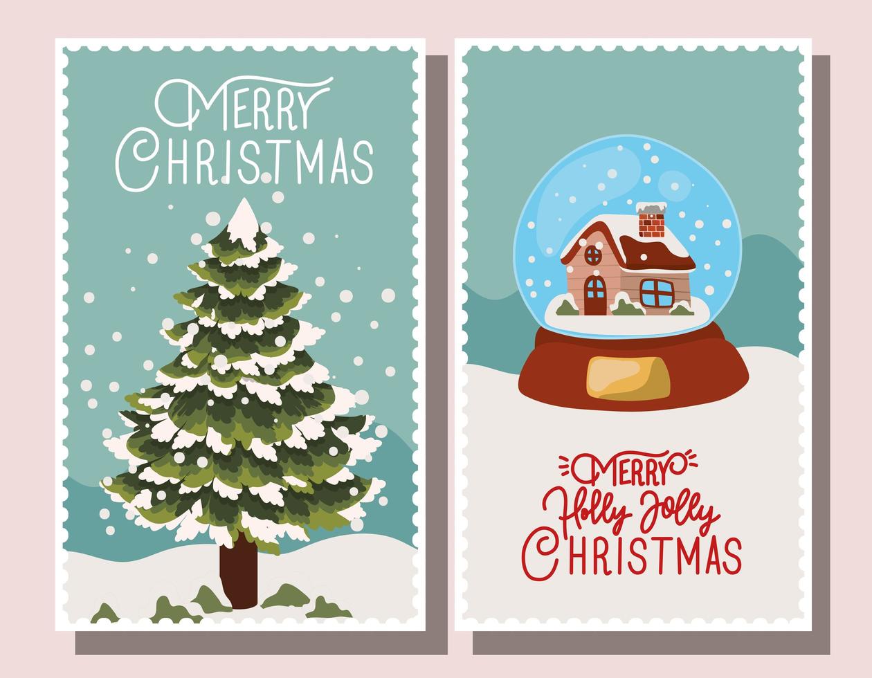 buon natale card set vettore