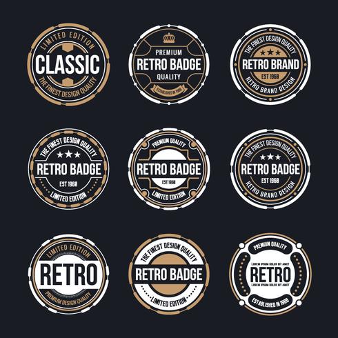 Cerchio Vintage e Retro Badge Design vettore