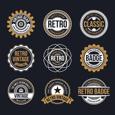 Collezione Circle Vintage and Retro Badge Design vettore