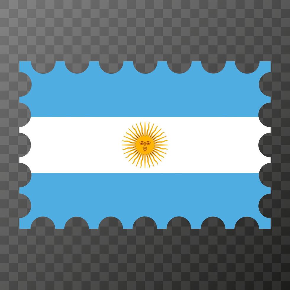 affrancatura francobollo con argentina bandiera. vettore illustrazione.