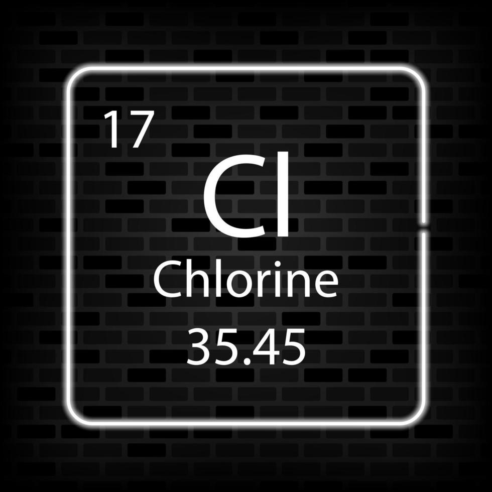 cloro neon simbolo. chimico elemento di il periodico tavolo. vettore illustrazione.
