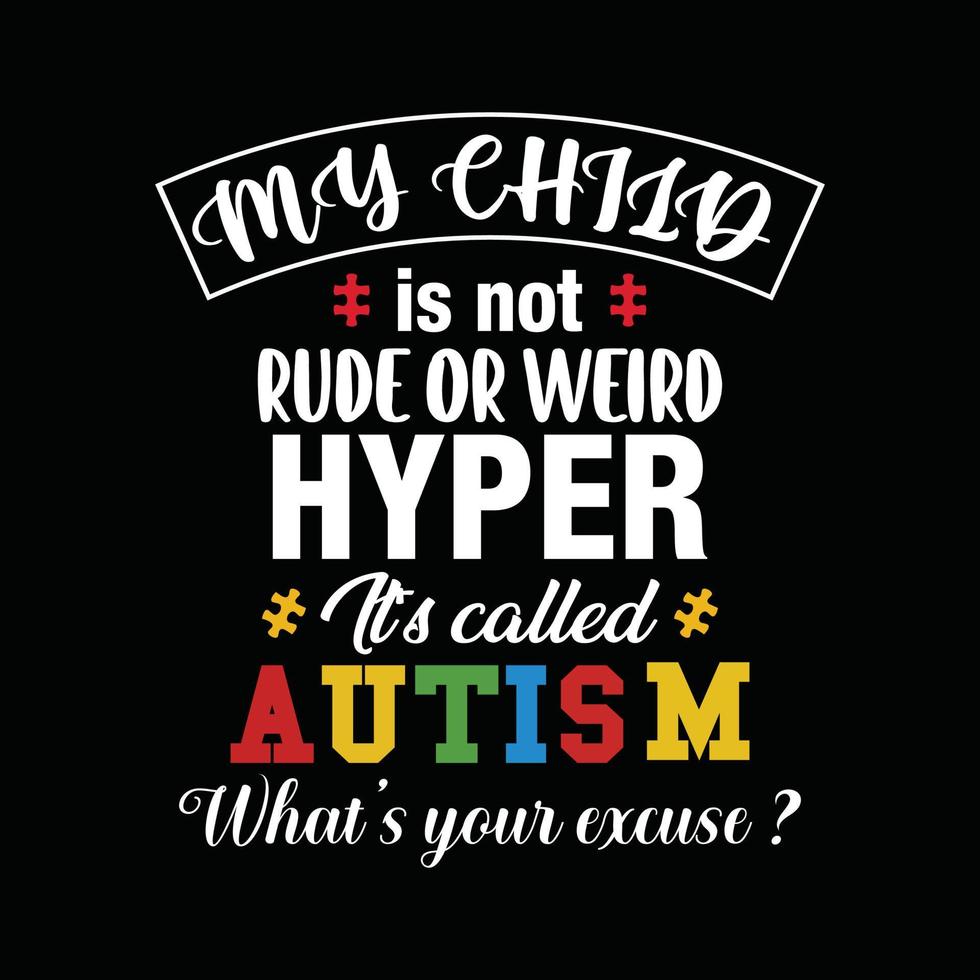 design t-shirt per autismo vettore