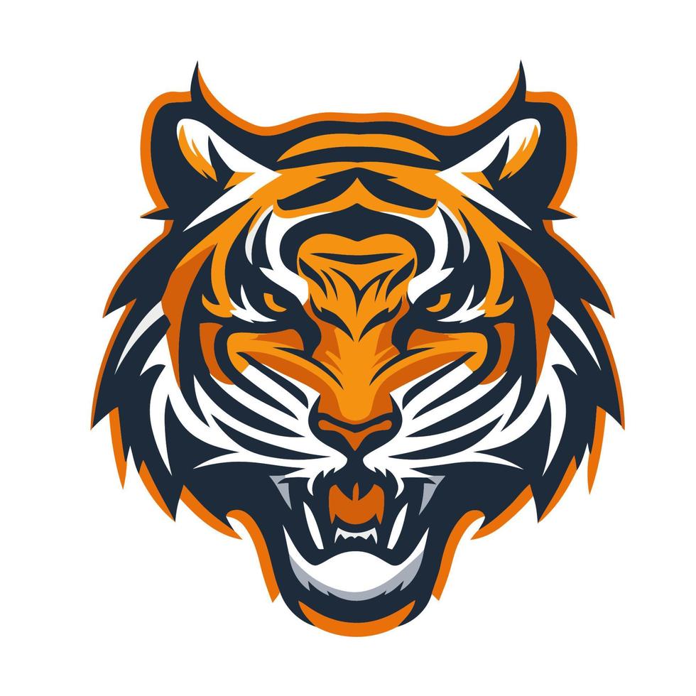 tigre testa portafortuna isolato su bianca sfondo. vettore illustrazione di tigre testa portafortuna per sport squadra.