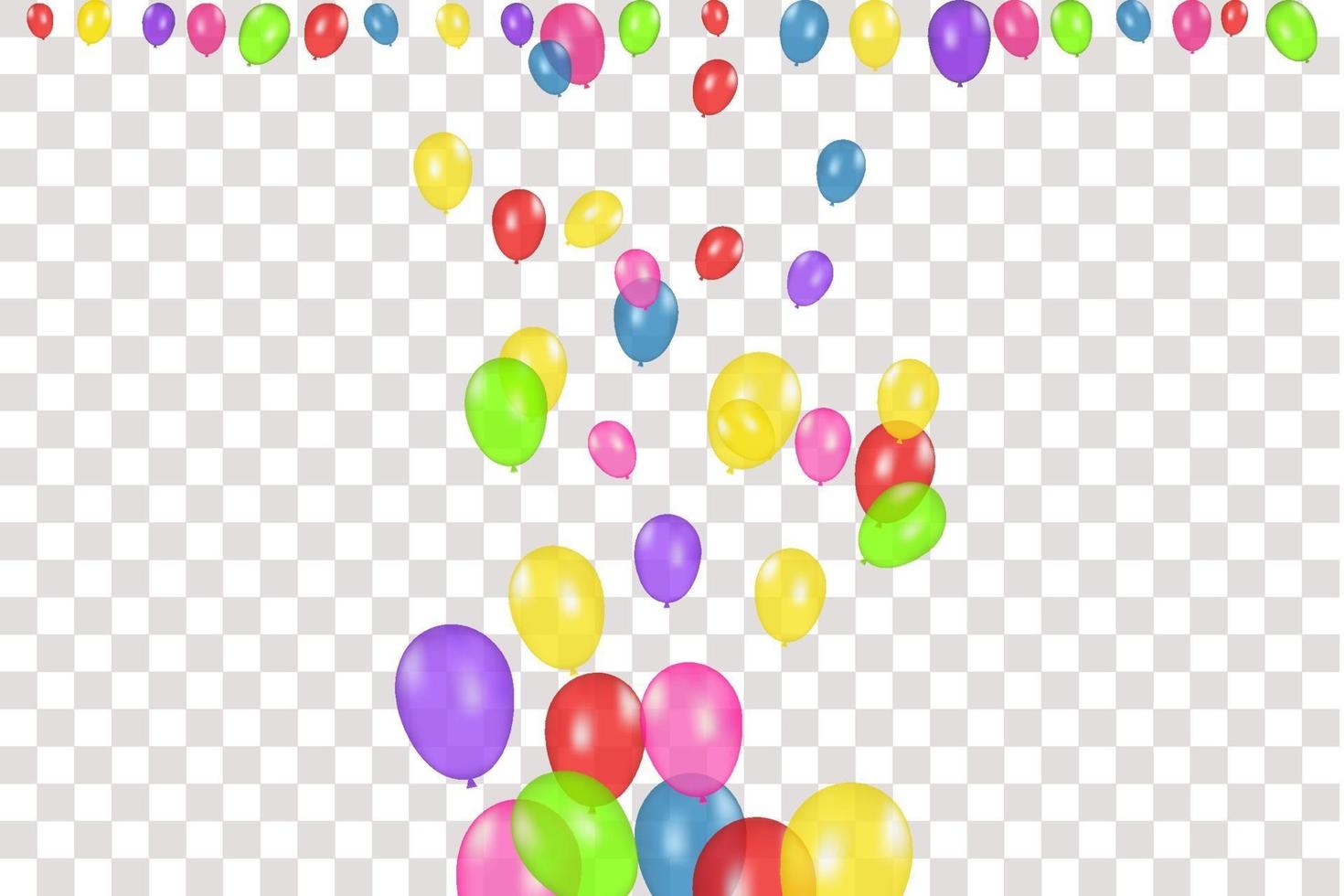 composizione in colori di palloncini realistici vettoriali isolati su sfondo bianco. palloncini isolati. per biglietti di auguri di compleanno o altri disegni