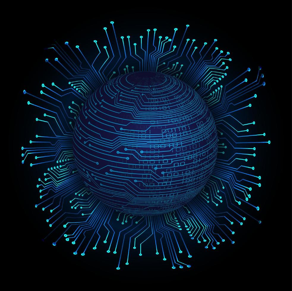 moderno olografico globo su tecnologia sfondo vettore