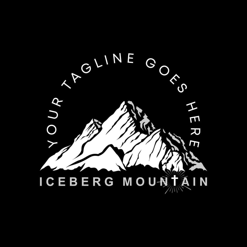 semplice e unico emblema iceberg o montagna con Chiesa o attraversare Immagine grafico icona logo design astratto concetto vettore scorta. può essere Usato come simbolo relazionato per casa avventura o religione