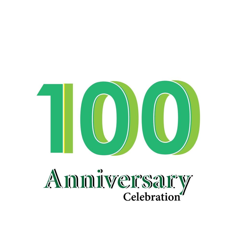 Illustrazione di progettazione del modello di vettore di colore verde di celebrazione di anniversario di 100 anni