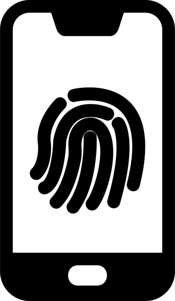 icona dell'impronta digitale dello smartphone vettore