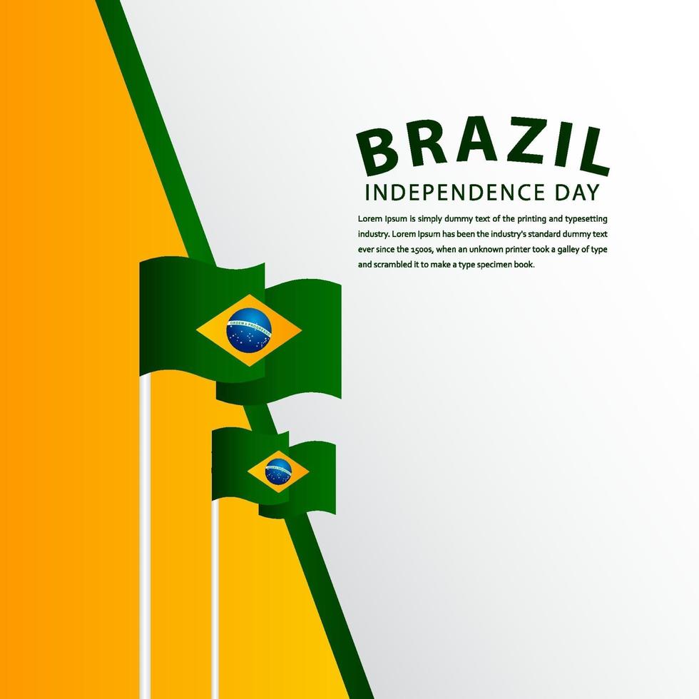 felice illustrazione di progettazione del modello di vettore di celebrazione del giorno dell'indipendenza del brasile