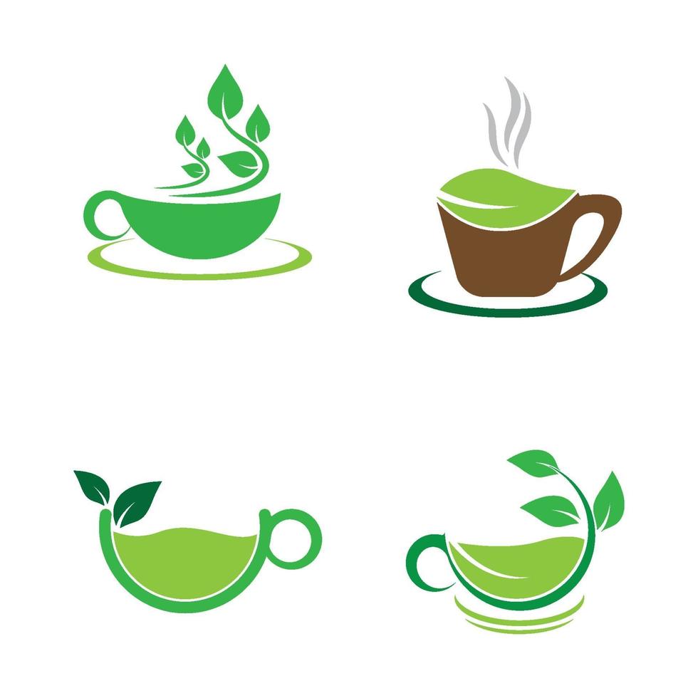 immagini del logo della tazza di tè vettore