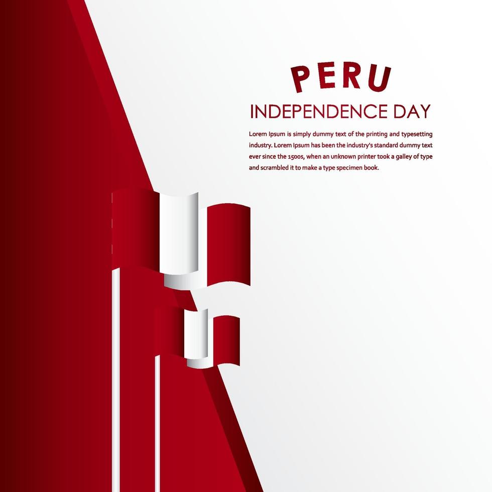 illustrazione felice di progettazione del modello di vettore delle celebrazioni del giorno dell'indipendenza del Perù