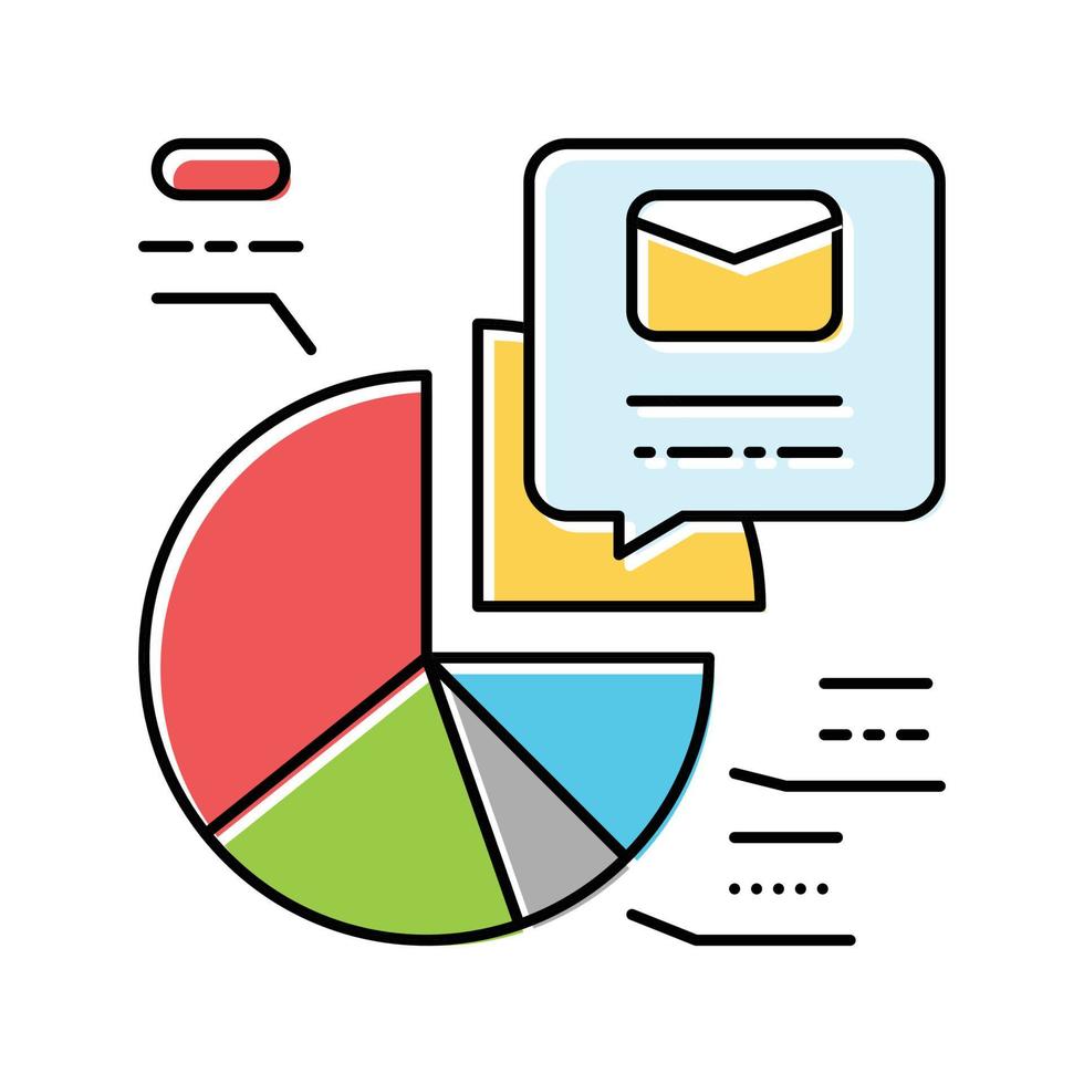 e-mail elenco segmentazione marketing colore icona vettore illustrazione