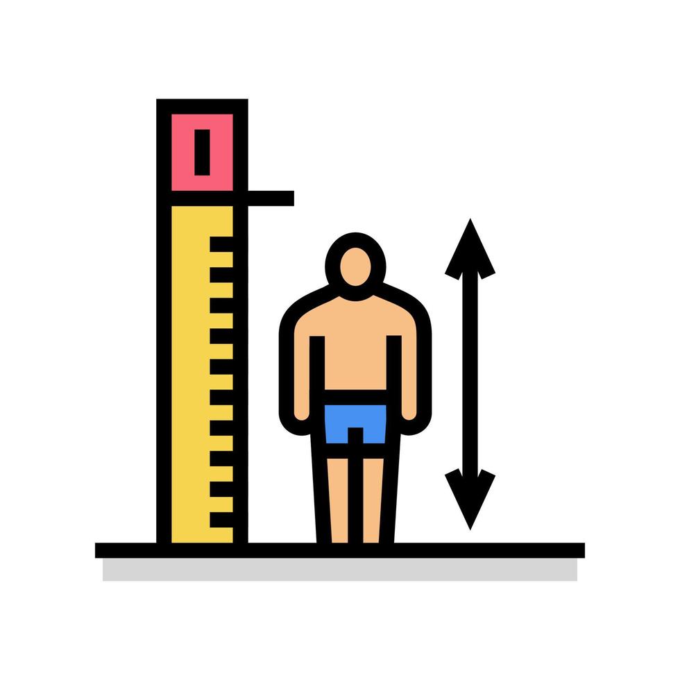 altezza limite ragazzo colore icona vettore illustrazione