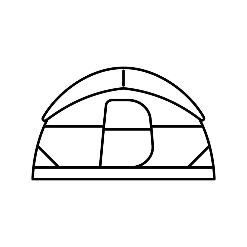 tela tenda vacanza linea icona vettore illustrazione