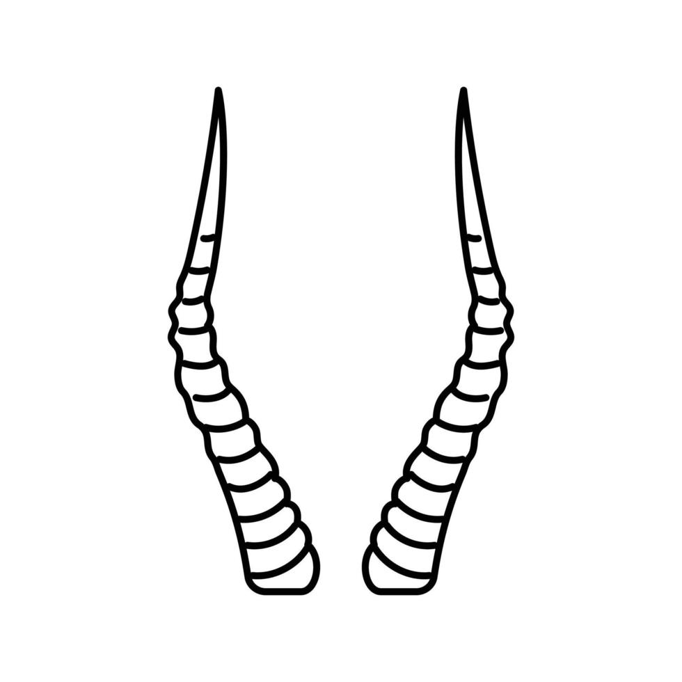antilope corno animale linea icona vettore illustrazione