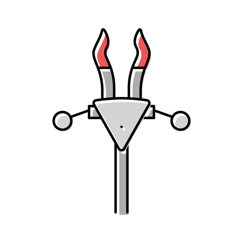 estensione morsetti chimico cristalleria laboratorio colore icona vettore illustrazione