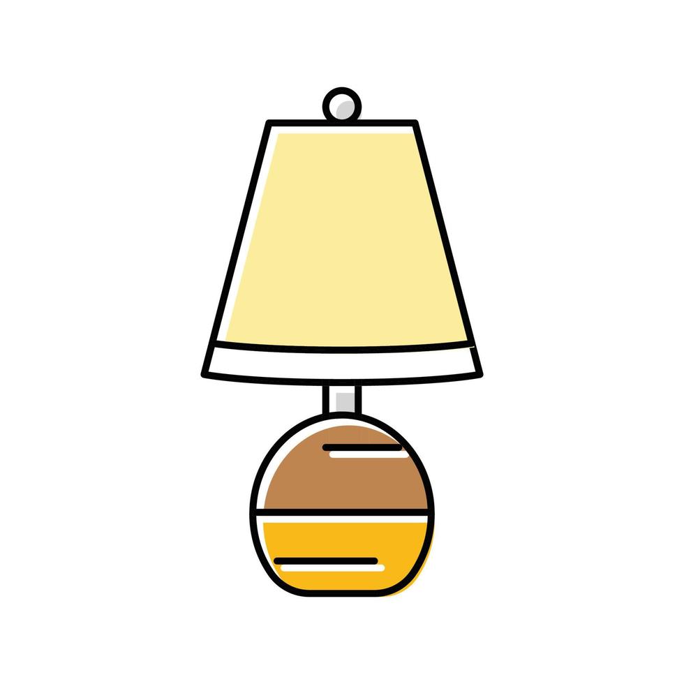 lampada tavolo Camera da letto interno colore icona vettore illustrazione