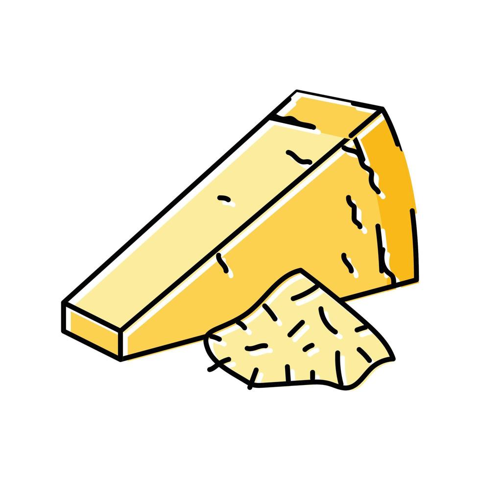 parmigiano formaggio cibo fetta colore icona vettore illustrazione